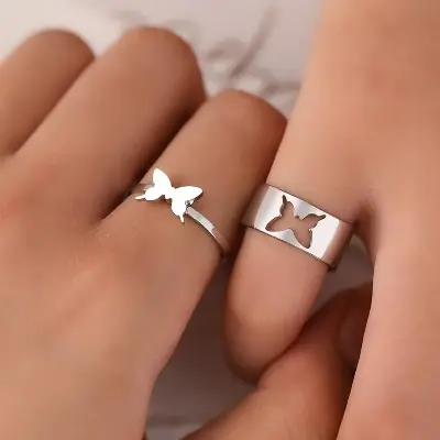 Picture of Stainless Steel Couple Finger Ring for Men /Women