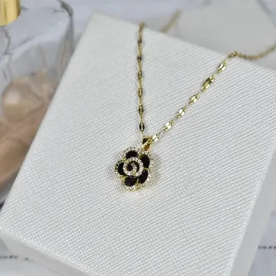 Picture of Trendsetter - Fashion Innovator - Highly Sustainable - Crystal Rose Flower Chain For Women - Durabilty Assured - Designed - Urban Vibes