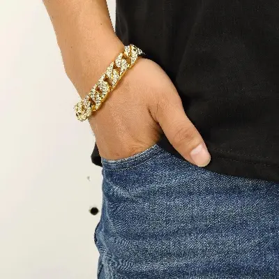 Picture of Hip Hop Cubic-Zirconia Bracelet For Men/Boy/Gens