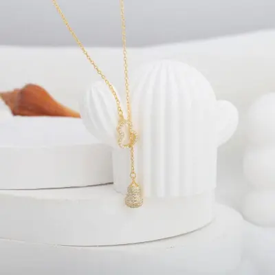 Picture of Ensemble Yourself - Highly Durable - Sterling silver cubic zirconia pendant necklace - Sustainable Choice - Understated Sophistication