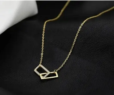 Picture of Athleisure - Avant Grade - Superb Quality - New Fashion Heart to Heart Charm Choker Necklaces for Women - Trend and Needful