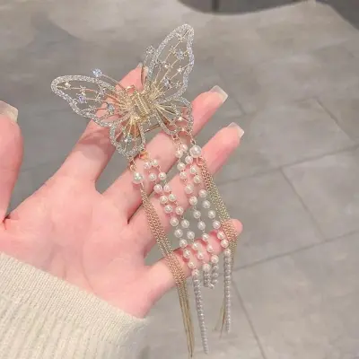 Picture of Butterfly Claw Clip Rhinestone Design with Tail for Women & Girls
