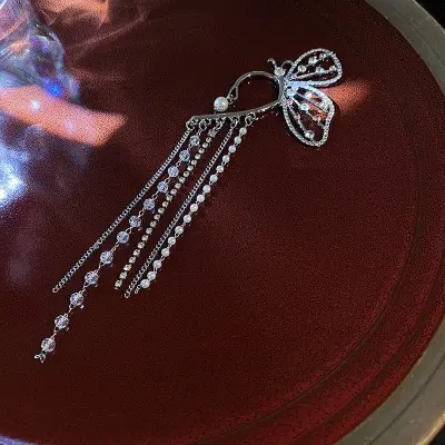 Picture of Versatile -Choice and Remark -Butterfly Pearl Chain Tassel Stud Earrings For Women- Avant-garde Remarkable - Disclose Styles & Luxe