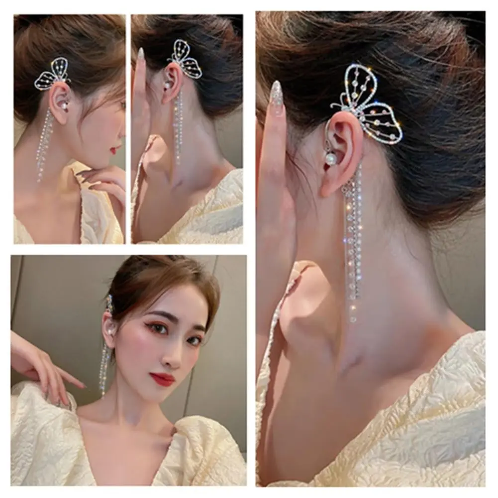 Picture of Versatile -Choice and Remark -Butterfly Pearl Chain Tassel Stud Earrings For Women- Avant-garde Remarkable - Disclose Styles & Luxe