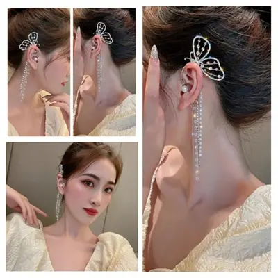 Picture of Versatile -Choice and Remark -Butterfly Pearl Chain Tassel Stud Earrings For Women- Avant-garde Remarkable - Disclose Styles & Luxe