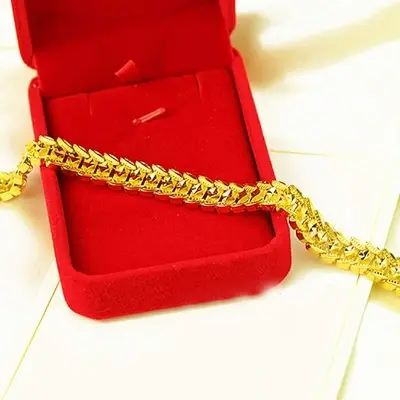 Picture of Versatile -Choice and Remark -Indian Latest Designs Gold Plated Bracelet Model For Men- Avant-garde Remarkable - Disclose Styles & Luxe