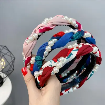 Picture of Athleisure - Avant Grade - Highly Sustainable - Korean Pearl Headband Hair Bands For Women - Durabilty Assured - Well Inspired & Crafted