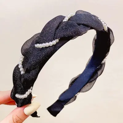 Picture of Korean Version  Pearl Hair Hoop Small Fashion Simple French Hair Clip Hairbands  For Women /Girls