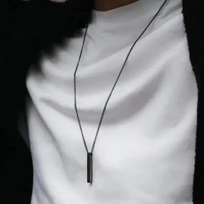 Picture of Stylish - Modern Vibe - Superb Quality - Geometry Stainless Steel Black Fashion Necklace For Men - Trend and Needful - Designed - Urban Vibes
