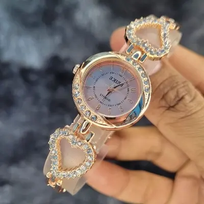 Picture of Stainless Steel  Rose Gold Simple & Elegant Design Rose Gold Analog Watch For Girls