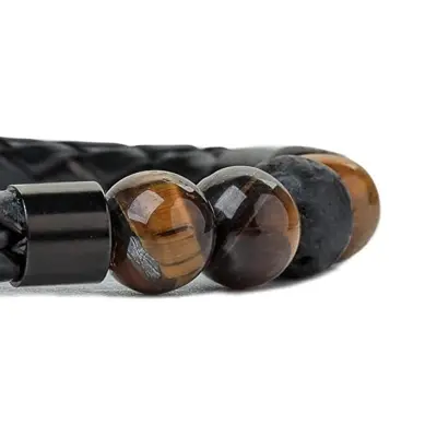 Picture of Premium Quality - Tiger's Eye Magnetic Buckle Magnetic Beads Bracelet for Men - Modern - Choice Expression - Understated Sophistication