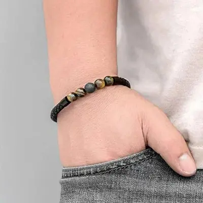 Picture of Premium Quality - Tiger's Eye Magnetic Buckle Magnetic Beads Bracelet for Men - Modern - Choice Expression - Understated Sophistication