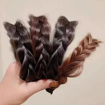 Picture of Women Braid Wig Headband Non-Slip Hair Hoop Headdress Fashion Female Hairstyle Hairband For Girls Hair accessories