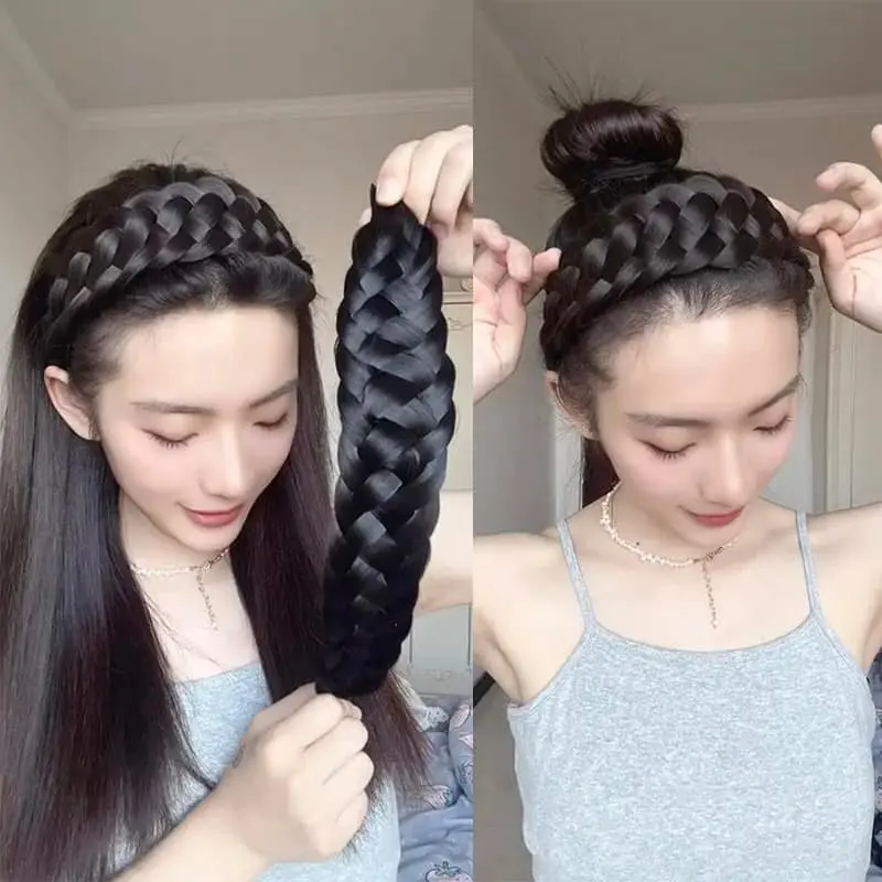 Picture of Large Braid Headband Non-Slip Hair Hoop Headdress Fashion Female Hairstyle Hairband For Girls Hair Accessories Headwear-মেয়েদের বিনুনি হেয়ারব্যান্ড
