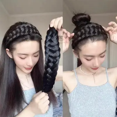 Picture of Large Braid Headband Non-Slip Hair Hoop Headdress Fashion Female Hairstyle Hairband For Girls Hair Accessories Headwear-মেয়েদের বিনুনি হেয়ারব্যান্ড