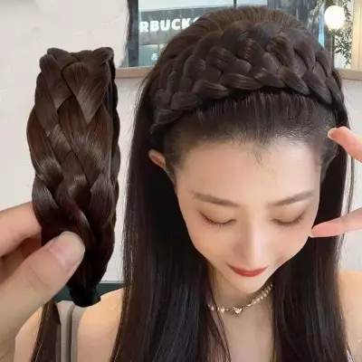 Picture of Women Braid Wig Headband Non-Slip Hair Hoop Headdress Fashion Female Hairstyle Hairband For Girls Hair accessories -মহিলাদের জন্য বিনুনি হেডব্যান্ড হেয়ারব্যান্ড