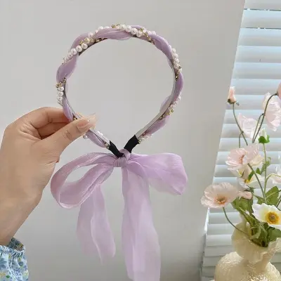 Picture of Fashionable Bow Shaped Tie Headbands Hair Accessories for Women