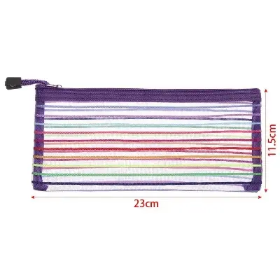 Picture of 2 pcs Pencil and Pen Net Bag Multiclour