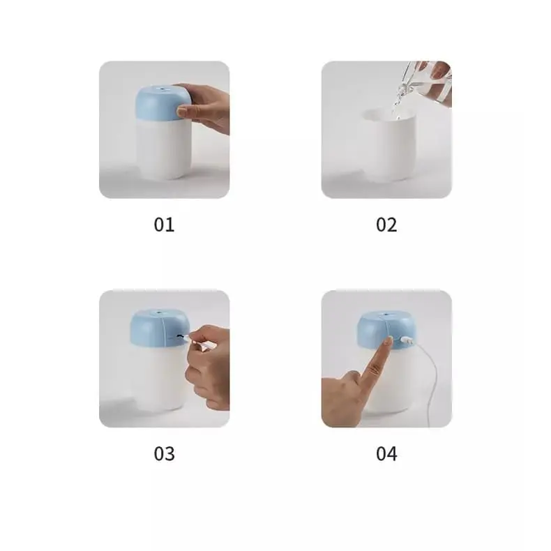 Picture of Mini Portable Air Humidifier 300ml USB Car Air Purifier Fogger Mist Maker with LED Night Lamp Ultrasonic Sprayer Home Appliance