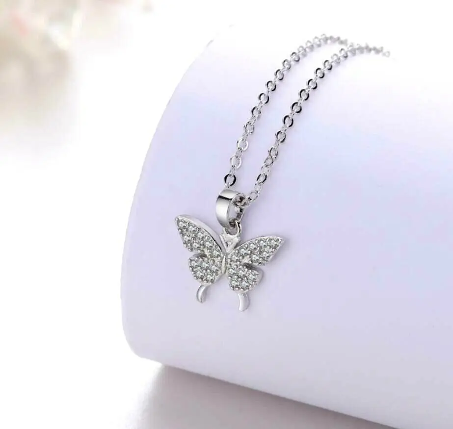 Picture of Butterfly pendant necklace with rhinestone