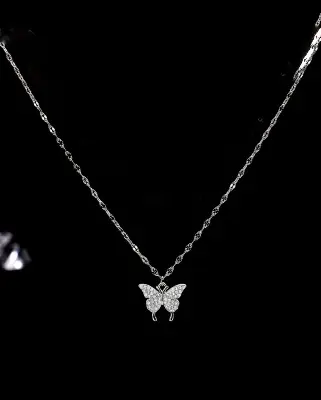 Picture of Butterfly pendant necklace with rhinestone