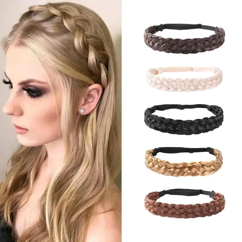 Picture of Synthetic Braided Headbands Hair Band Braiding Hair Accessories Hair Extension Hairpiece for Women Girls