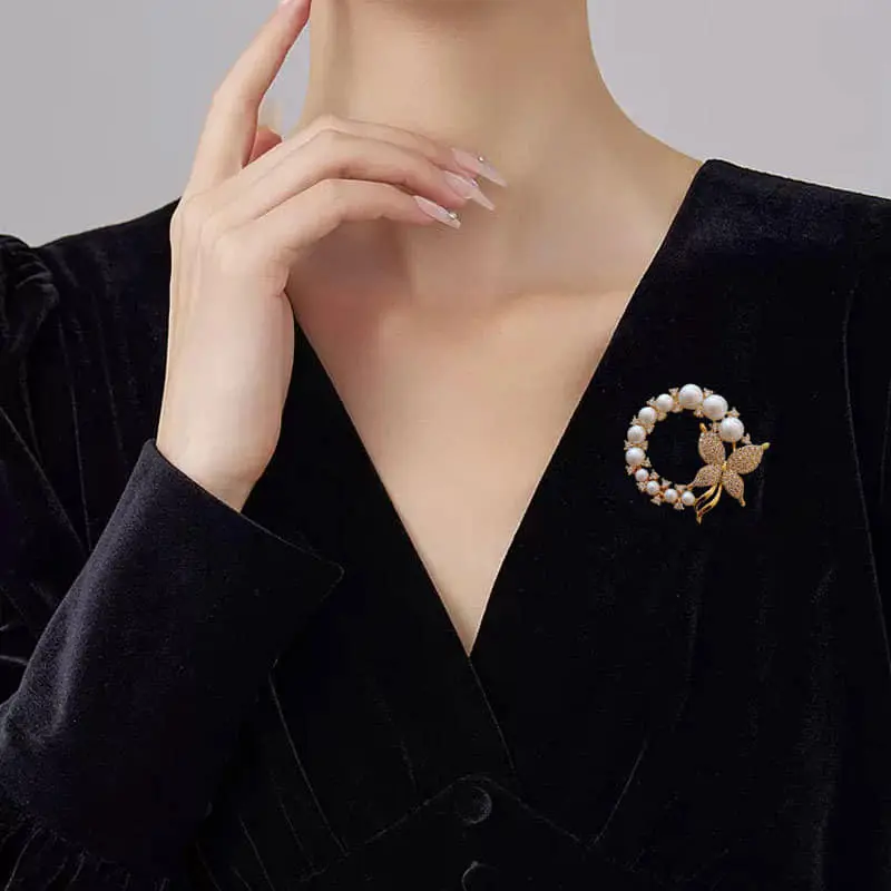 Picture of Flower Brooch Hijab Safety Pin for Girls and Women's