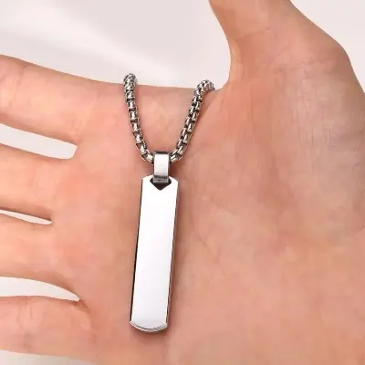 Picture of Trendy Simple Stainless Steel Silver Cross Pendant Chain  Necklace For Men