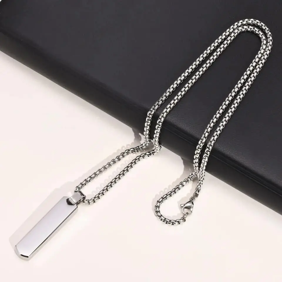 Picture of Trendy Simple Stainless Steel Silver Cross Pendant Chain  Necklace For Men