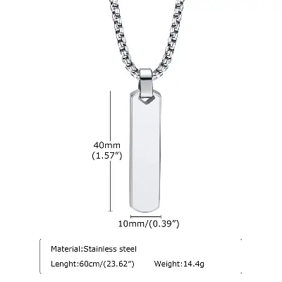 Picture of Trendy Simple Stainless Steel Silver Cross Pendant Chain  Necklace For Men