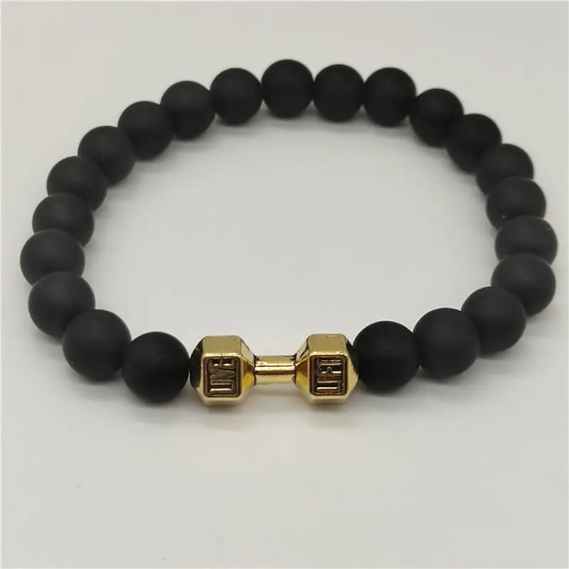 Picture of Golden  Dumbbell Sports Bracelet for Men