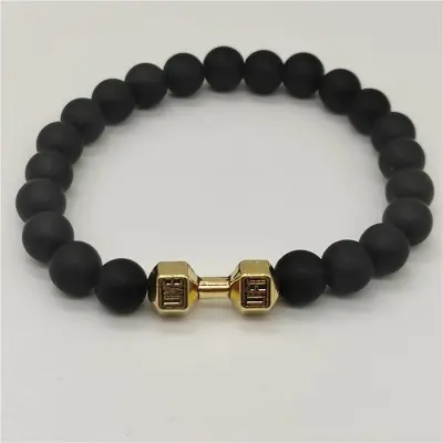 Picture of Golden  Dumbbell Sports Bracelet for Men