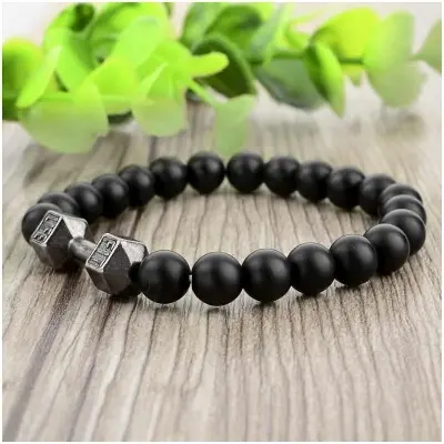 Picture of High Quality Men Beaded Bracelet Natural Black Bracelet for Men