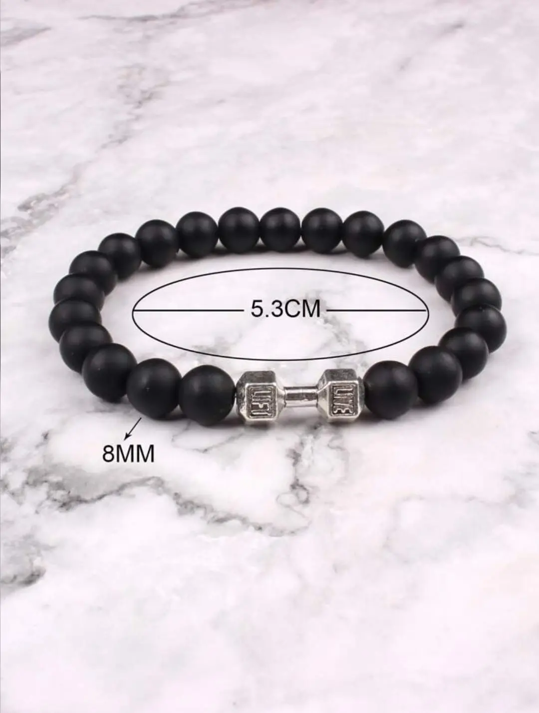 Picture of High Quality Men Beaded Bracelet Natural Black Bracelet for Men