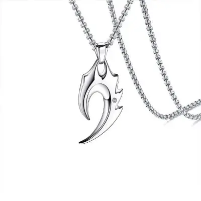 Picture of Fashion New Pendant Necklace Men Punk Trendy Simple Stainless Steel Chain