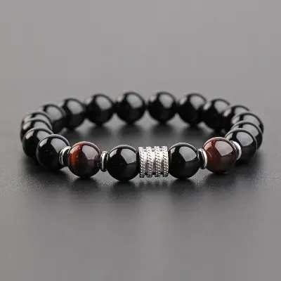 Picture of Stainless Steel Fashion Natural Tiger's Eye Stone Bracelets & Bangle  For Men