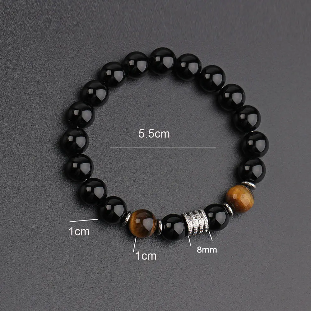 Picture of Natural Brown Tiger Stone Bracelet For  Men