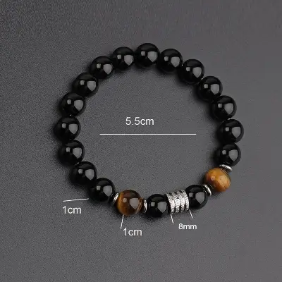 Picture of Natural Brown Tiger Stone Bracelet For  Men