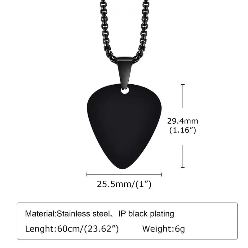 Picture of Black Guitar Stainless Steel Blanks Chain  Pendants 32*28MM-Black