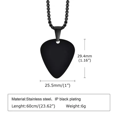 Picture of Black Guitar Stainless Steel Blanks Chain  Pendants 32*28MM-Black