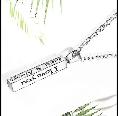Picture of I Love You Forever & Always Letter Charm Necklace Chain For Men