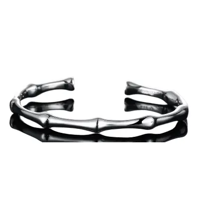 Picture of Simple  Bamboo Joint Opening Stainless Steel Bracelet For Men