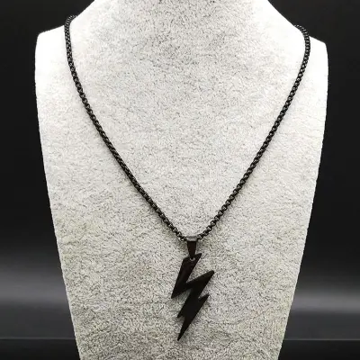 Picture of Black  Color Stainless Steel Link Chain Fashion Jewelry Chain For Men/ Gift for Men/Boys