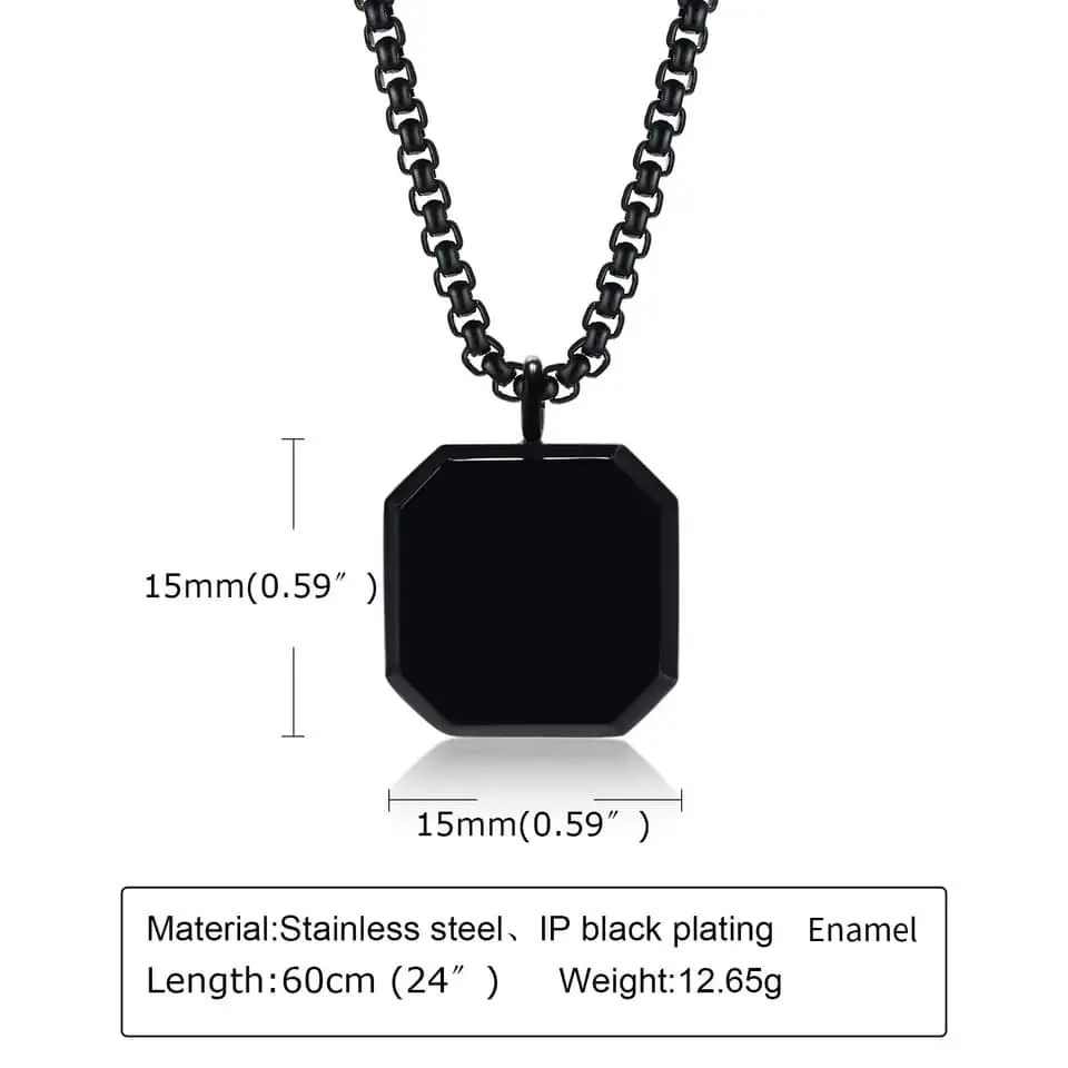 Picture of Waterproof Black  Plated Men Lightning Pendant Necklace Chain  for Men Male Boys Gifts Jewelry