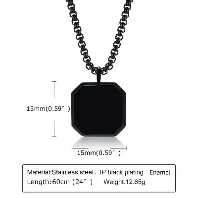 Picture of Waterproof Black  Plated Men Lightning Pendant Necklace Chain  for Men Male Boys Gifts Jewelry