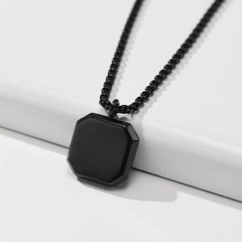 Picture of Waterproof Black  Plated Men Lightning Pendant Necklace Chain  for Men Male Boys Gifts Jewelry