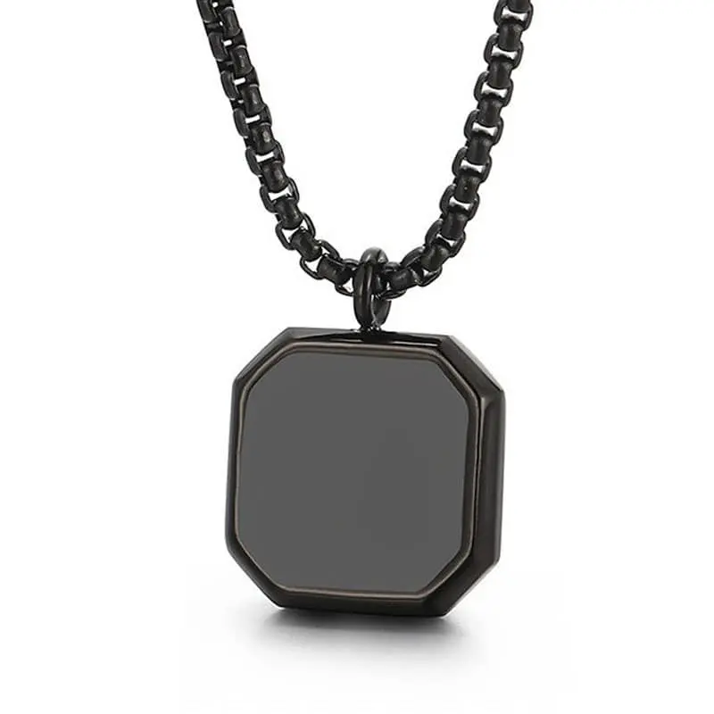 Picture of Waterproof Black  Plated Men Lightning Pendant Necklace Chain  for Men Male Boys Gifts Jewelry
