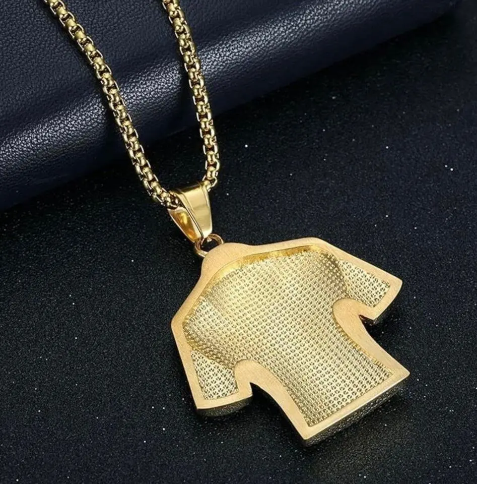 Picture of New Crystals Football MESSI Jersey Pendant Necklace Chain  for Men