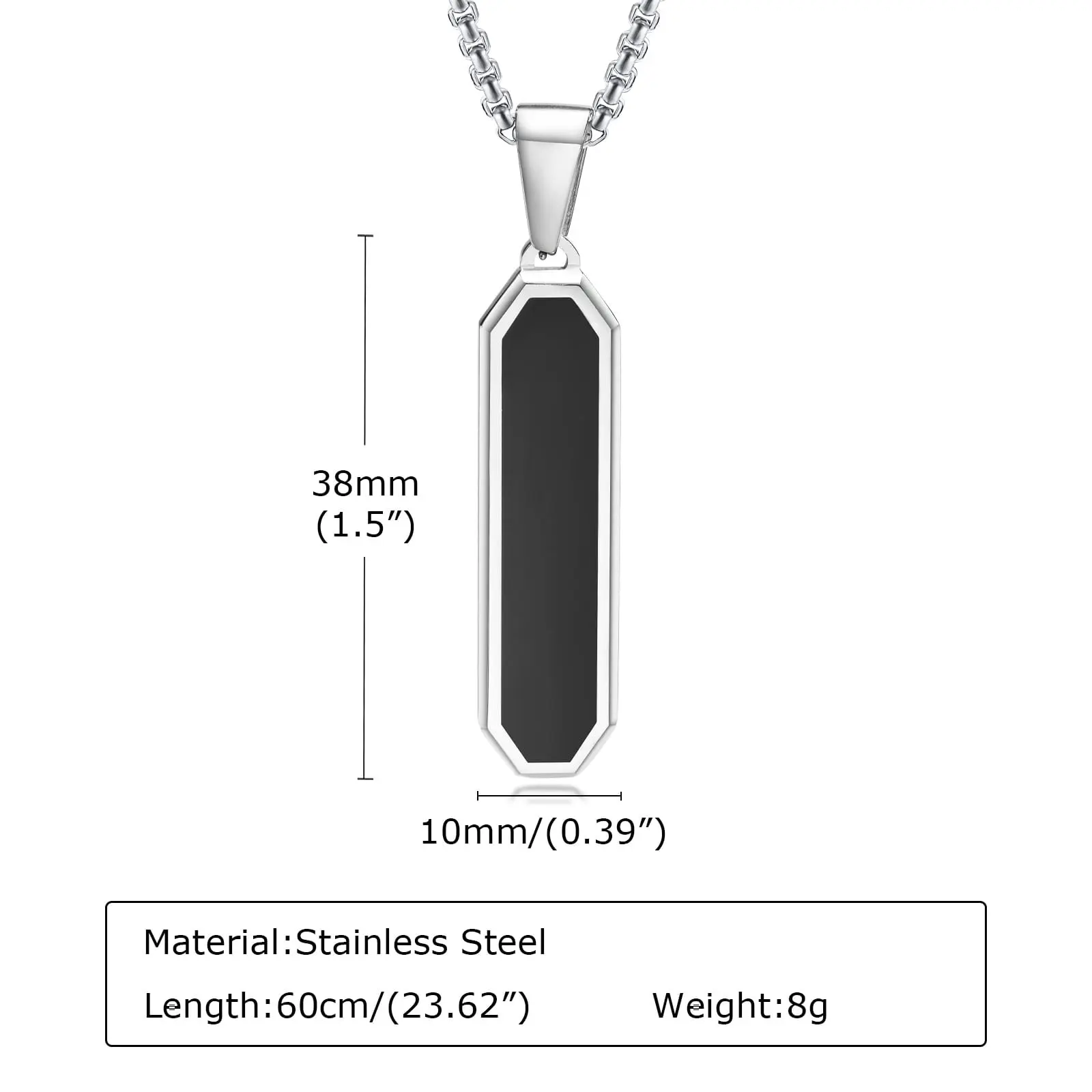 Picture of Black Square Necklaces for Men