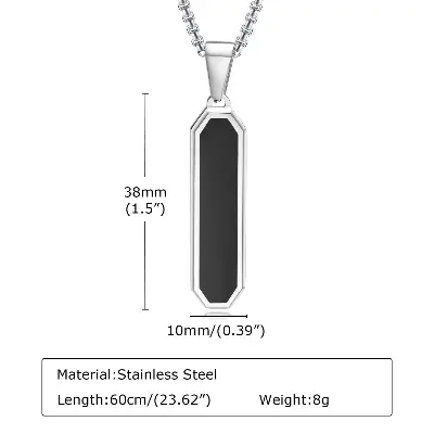 Picture of Black Square Necklaces for Men